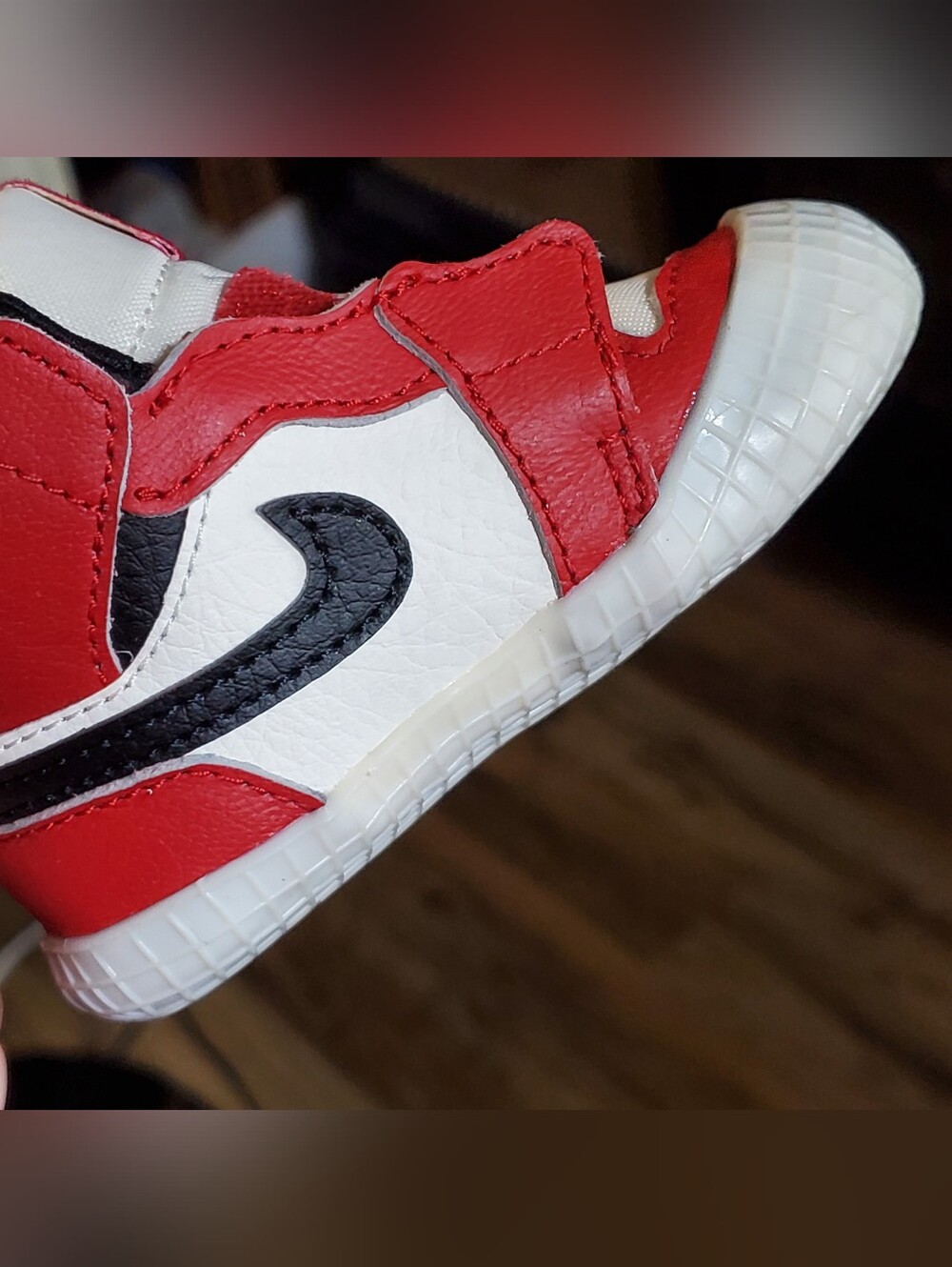Nike Kids Red, White and Black High-Top Sneakers